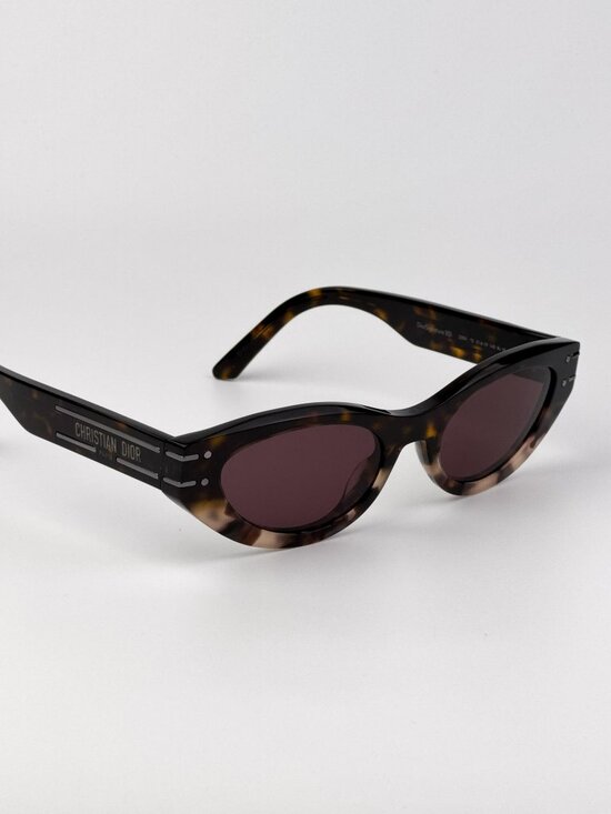 Dior DIORSIGNATURE B5I Sunglasses – Havana Oval with Bordeaux Lenses (25D0) main image 5